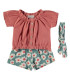 Conjunto top y pantalón corto Babybol niña flores con turbante  Inicio  Conjunto de top y