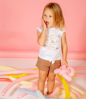 Conjunto pantalón corto bambula y camiseta Babybol niña  Inicio  Conjunto de pantalón corto y