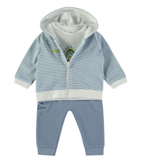 Chándal 3 piezas Babybol niño azul con chaqueta rayas  Inicio  Chándal de 3 piezas para niño