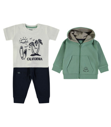 Chándal 3 piezas Babybol niño azul marino y verde  Inicio  Chándal de 3 piezas para niño de