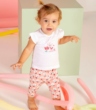 Conjunto leggings y camiseta Babybol bebé niña rosa con turbante  Inicio  Conjunto de leggings