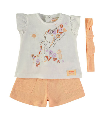 Conjunto Babybol niña pantalón corto y camiseta jirafas  Inicio  Conjunto de pantalón corto y
