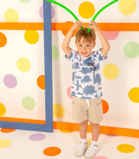 Conjunto pantalón corto y camiseta Babybol niño dinosaurios  Inicio  Conjunto de pantalón