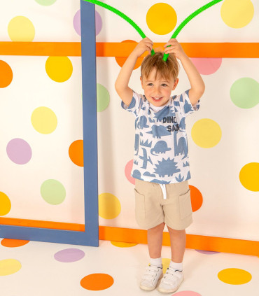 Conjunto pantalón corto y camiseta Babybol niño dinosaurios  Inicio  Conjunto de pantalón