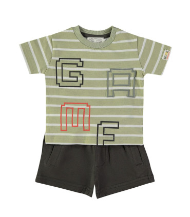 Conjunto pantalón corto y camiseta Babybol niño verde  Inicio    pantalón, niño, verde