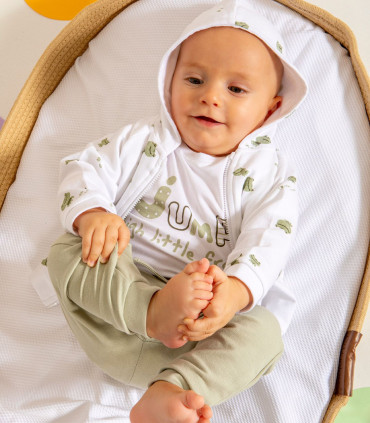 Chándal 3 piezas Babybol bebé niño verde ranitas  Inicio  Chándal de 3 piezas para bebé niño