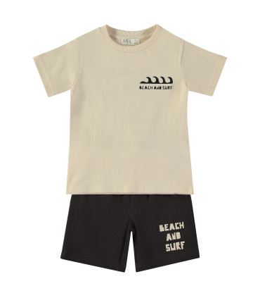 Conjunto Babybol niño pantalón corto y camiseta beige  Inicio  Conjunto de pantalón corto y