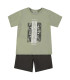 Conjunto pantalón corto y camiseta Babybol niño gris y verde  Inicio  Conjunto de pantalón