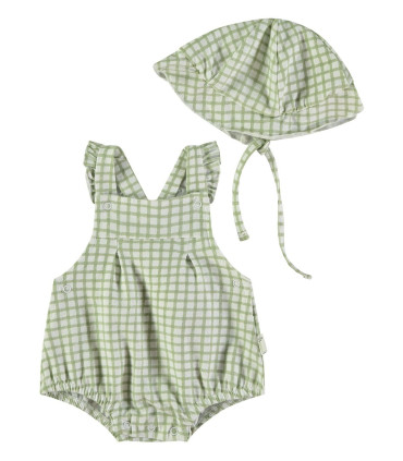 Peto ranita con gorrito Babybol bebé niño cuadros  Inicio  Peto ranita con gorrito para bebé