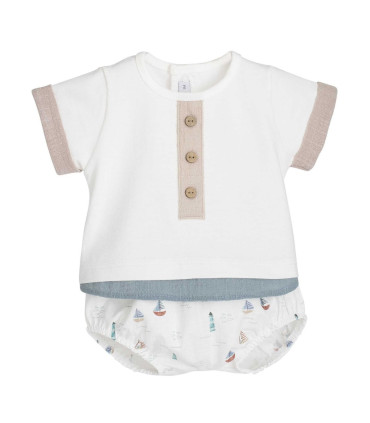 Conjunto pololo Yanam Calamaro bebé niño  Inicio  Conjunto pololo Yanam para bebé niño de