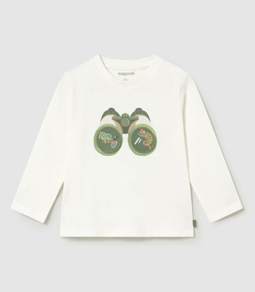 Camiseta interactiva Mayoral niño prismáticos blanca  Inicio  Camiseta interactiva de manga