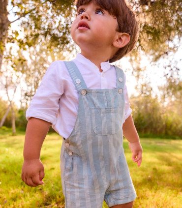 Peto corto de rayas Mayoral niño jade  Inicio  Peto corto de rayas para niño de Mayoral