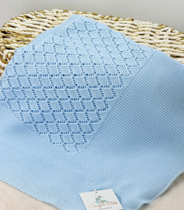 Toquilla mantita centro rombos celeste Juliana  Inicio    mantita, celeste, juliana, rombos