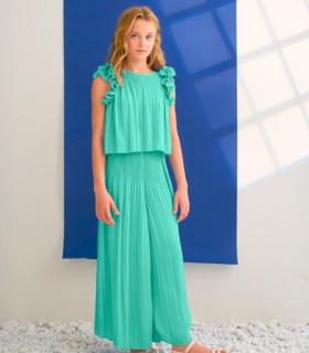 Conjunto Pantalón Gasa Plisada Ceremonia Niña Abel and Lula  Inicio    niña, plisada, lula