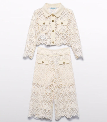 Traje Pantalón Culotte Guipur Ceremonia Niña Abel and Lula  Inicio    culotte, lula, traje