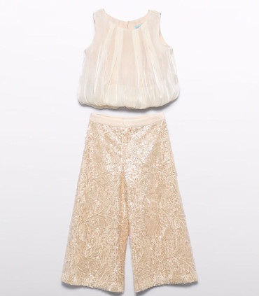 Conjunto Pantalón Lentejuelas Ceremonia Niña Abel and Lula  Inicio    pantalón, conjunto