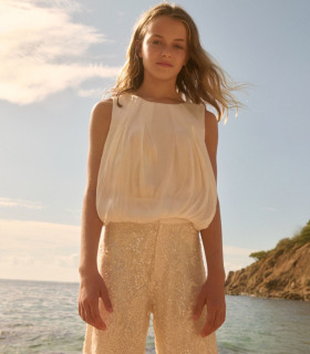 Conjunto Pantalón Lentejuelas Ceremonia Niña Abel and Lula  Inicio    pantalón, conjunto