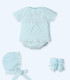 Conjunto Ranita Bebé Con Capota y Patucos Serenity Blue  Inicio    ranita, capota, serenity