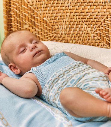 Peto Punto Cadenas Bebé Azul Blanco y Beig Juliana  Inicio    juliana, blanco, beig, peto