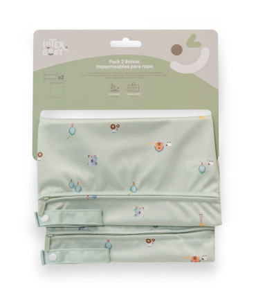 Pack 2 Bolsas Ropa Impermeable Granja Koala Verde  Complementos    koala, verde, ropa, pack