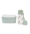Fiambrera Con Botella Agua 2 Tapones Granja Koala Verde  Complementos    agua, fiambrera