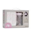 Fiambrera Con Botella Agua 2 Tapones Petalos Rosa  Complementos    tapones, petalos, agua