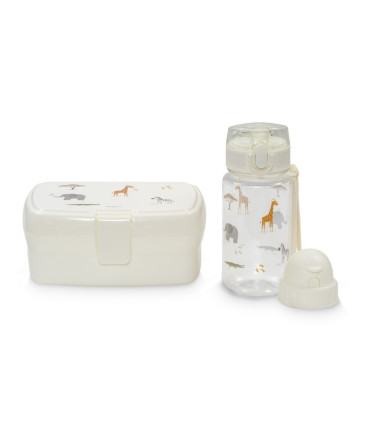Fiambrera Con Botella Agua 2 Tapones Savanna Beig  Complementos    fiambrera, beig, agua