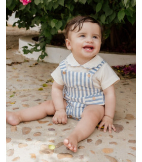 Peto Ranita Con Camisa Niño Azul-Beig  Niña-Niño    ranita, beig, camisa, niño, peto, azul