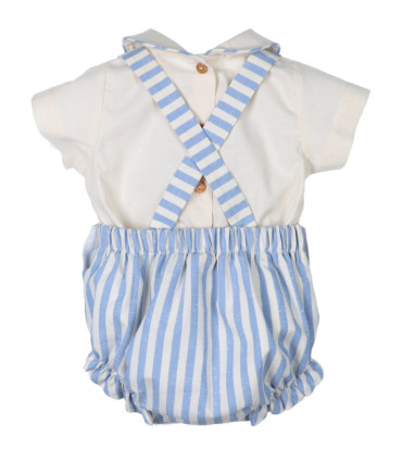Peto Ranita Con Camisa Niño Azul-Beig  Niña-Niño    ranita, beig, camisa, niño, peto, azul