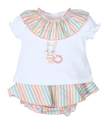 Conjunto Ranita Volante Bebé Niña Colorines  Inicio    bebé, volante, niña, conjunto