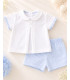 Conjunto Pantalón Corto Bebé Niño Rayas Azul  Bebé   TALLA: 6 m, 9 m, 12m, 3 m niño, corto