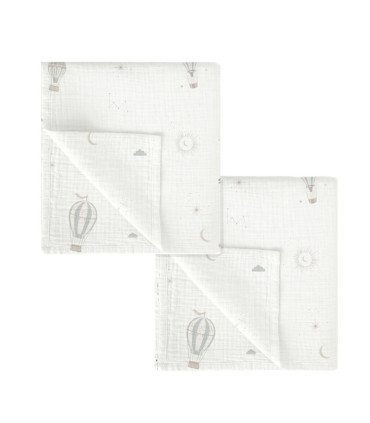Gasas Bambú Pack 2 Blue Sky  Para Regalar    bambú, pack, blue, gasas |Confetti Bebe