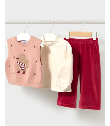 Conjunto Chaleco Tres Piezas Niña Mayoral  New Collection    niña, piezas, chaleco, conjunto