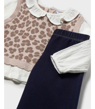 Conjunto Pantalón Blusa y Chaleco Niña Mayoral  New Collection    pantalón, mayoral, conjunto