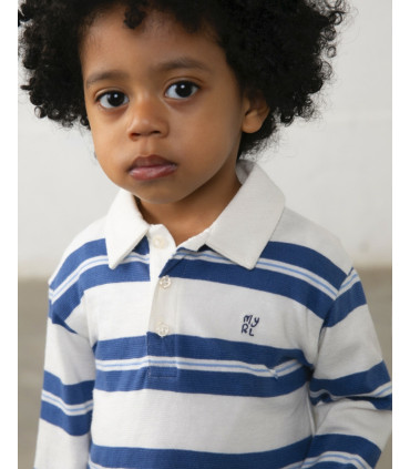 Polo Manga Larga Rayas Indigo Niño Mayoral  Niña-Niño    polo, rayas, indigo, larga, mayoral