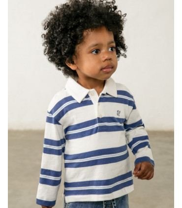 Polo Manga Larga Rayas Indigo Niño Mayoral  Niña-Niño    polo, rayas, indigo, larga, mayoral