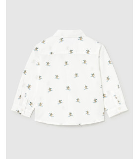 Camisa Blanca Estampada Niño Mayoral  Niña-Niño    blanca, niño, estampada, mayoral, camisa