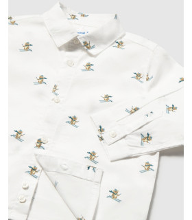 Camisa Blanca Estampada Niño Mayoral  Niña-Niño    blanca, niño, estampada, mayoral, camisa