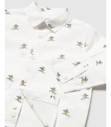 Camisa Blanca Estampada Niño Mayoral  Niña-Niño    blanca, niño, estampada, mayoral, camisa