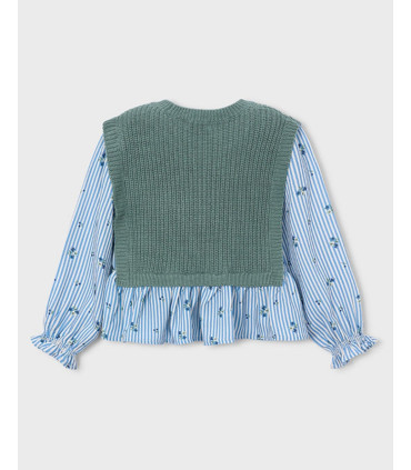 Blusa Con Efecto Chaleco Niña Mayoral  Niña-Niño    chaleco, niña, mayoral, efecto, blusa