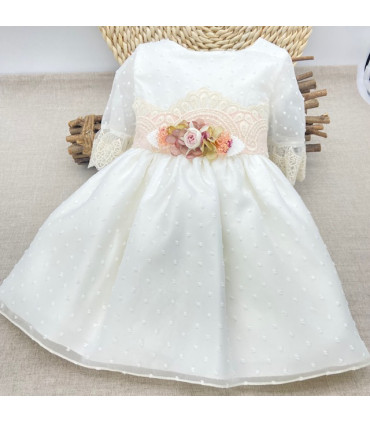 Vestido Gasa Plumetti Manga Encaje  Ceremonia    encaje, manga, plumetti, vestido, gasa